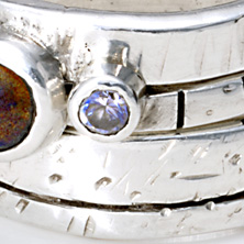 Three seperate textured rings designed to be worn together or individually 