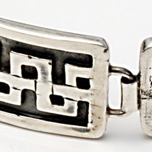 Silver celtic style heavy linked bracelet 