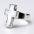 Mother of pearl cross on a silver band 