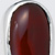 Teardrop carnelian stone with black cubic zirconia set in an 'open' style ring view 2
