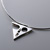 Triangular style pendant with gold design and flush set cubic zirconia 